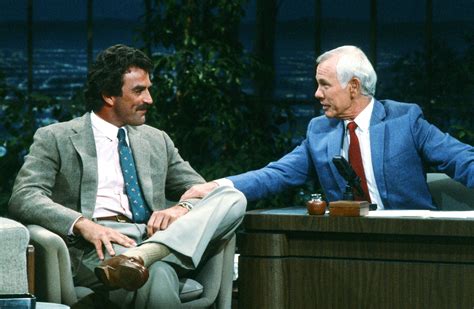 Een historische foto van Johnny Carson in zijn studio.