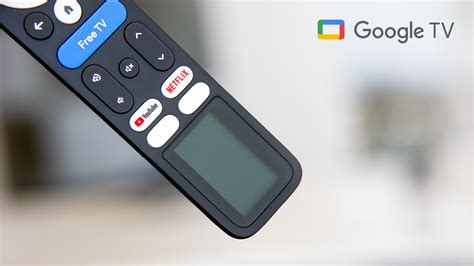Illustratie van een Google TV afstandsbediening met zonnepaneel