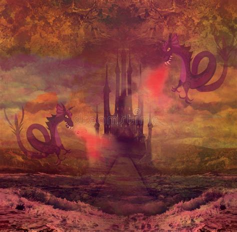 Illustratie van een kasteel met prinsessen en draken, die de fantasiewereld van Yentl symboliseert.