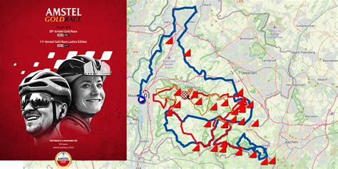 Infographic met de belangrijkste beklimmingen en doorkomsttijden van de Amstel Gold Race.
