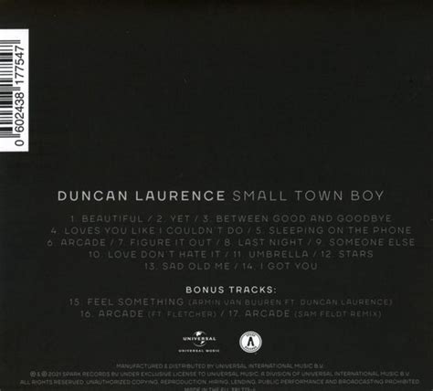 albumhoes van Duncan Laurence's 'Small Town Boy'
