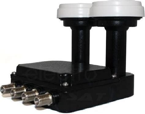 Voorbeeld van een Inverto Monoblock 4:3 LNB, met naast een Single en links een grotere Duo LNB.