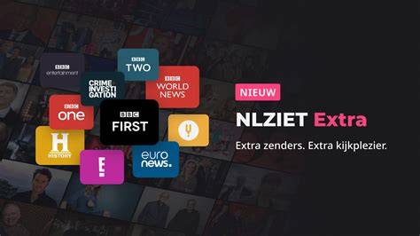 Illustratie van het NLZIET logo met daarop de tekst 'Online TV Kijken' en icoontjes van diverse apparaten zoals een smartphone, tablet en smart TV.