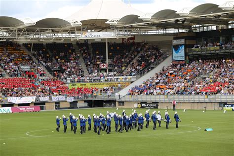 Foto van korps Pasveer tijdens hun optreden op het WMC