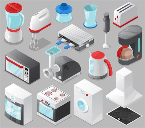 Illustratie van een Expert-winkel met diverse huishoudelijke apparaten en elektronica.