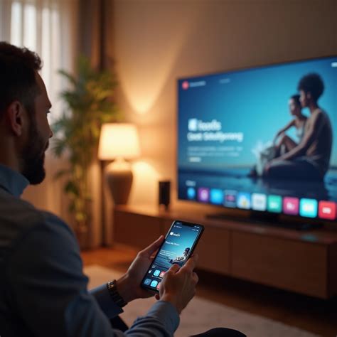 Illustratie van het casten van content vanaf een smartphone naar een LG TV met Google Cast-ondersteuning.