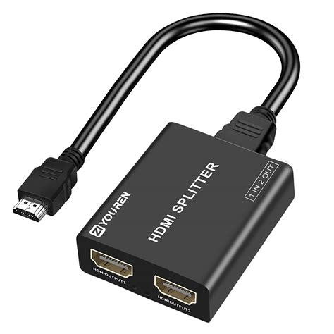 Schema dat uitlegt hoe een HDMI splitter werkt: één bron naar meerdere schermen