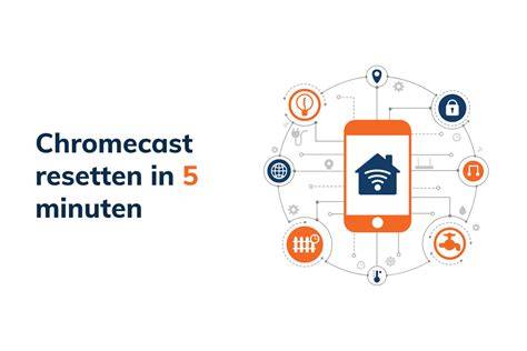 Diagram dat de stappen toont voor het resetten van een Chromecast via de Google Home app.