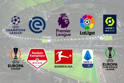 Infographic met logo's van populaire voetbalcompetities en sporten die via RMC Sport beschikbaar zijn.