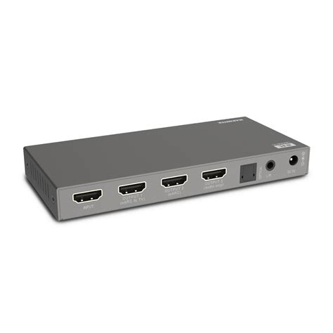 Overzicht van de Connect AE34 audio extractor met verschillende aansluitingen