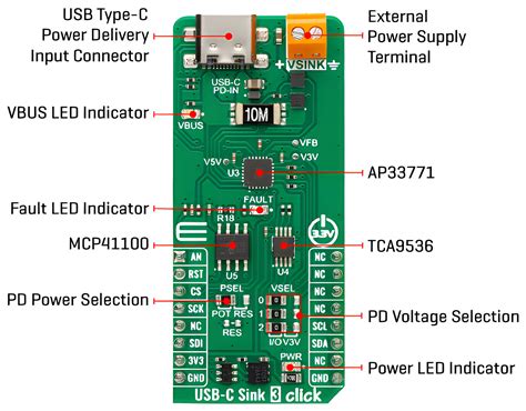 Schema van de 1x USB voeding met specificaties