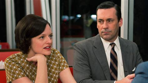 Montage van de hoofdrolspelers van Mad Men: Jon Hamm, Elisabeth Moss, Christina Hendricks