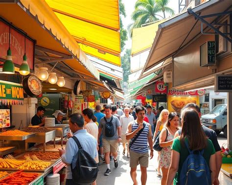 Markt in Maleisië met diverse lokale gerechten