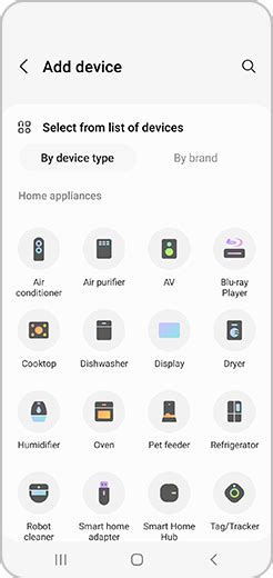 Schermafbeelding van de SmartThings app met een lijst van beschikbare apparaten.