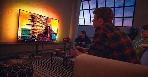 Illustratie die de werking van 'Eco room adaptive' voor Ambilight weergeeft.