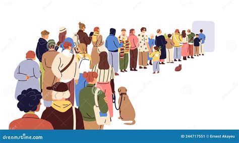 foto van een lange rij wachtende mensen voor voedseldistributie