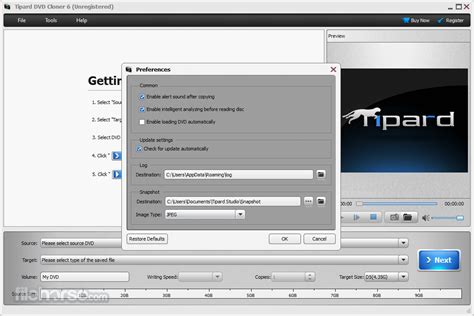 Screenshot van de Tipard DVD Ripper interface met de opties voor formaat selectie.