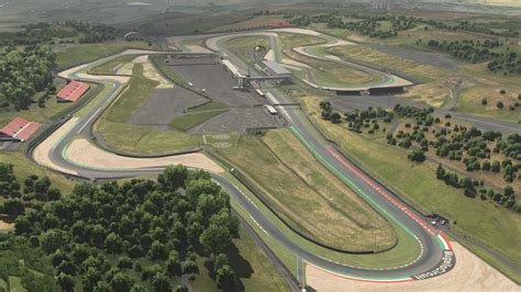 Kaart van het Autodromo Internazionale del Mugello met belangrijke bochten en secties