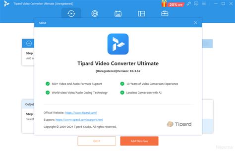 Screenshot van de Tipard Video Converter Ultimate interface met de optie om ondertitels toe te voegen.