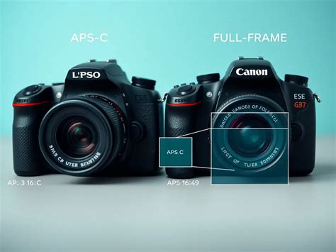 Illustratie die het verschil in sensorafmetingen tussen een APS-C sensor (Fujifilm X-E3) en een Four Thirds sensor (Olympus E-M10 III) weergeeft.