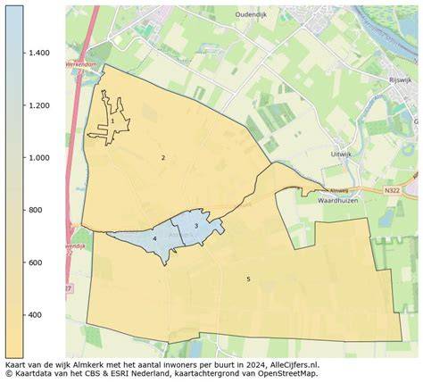 Kaart van de regio Almkerk met de ligging van de Nieuwendijk en de Biesbosch.