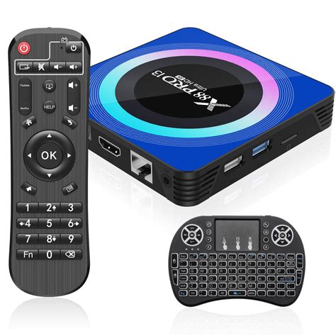 Illustratie van een Android TV Box aangesloten op een Smart TV, met pijlen die de dataflow van apps en content weergeven.