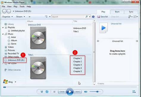 Screenshot van Windows Media Player die een dvd afspeelt