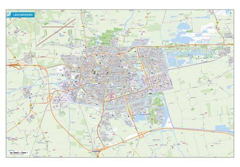 Kaart van Leeuwarden met de locaties van de voormalige en huidige sportparken van MKV'29