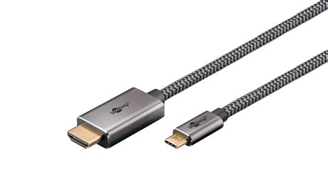Een USB-C naar HDMI kabel die een Android tablet verbindt met een televisie.